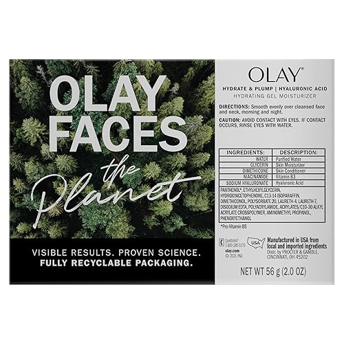 Miniatura 7 de Olay Tosturizador facial de ácido hylaurónico, relleno e hidrata, sin fragancia, gel hidratante para piel seca, retiene y repone la humedad, con