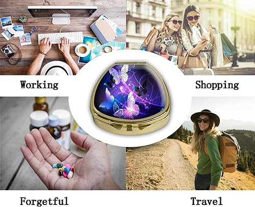 Miniatura 5 de Gixpop Pastillero lindo suculentas, pastillero de bolsillo, portátil, soporte para tableta, organizador de vidrio, cubierta de cristal, funda