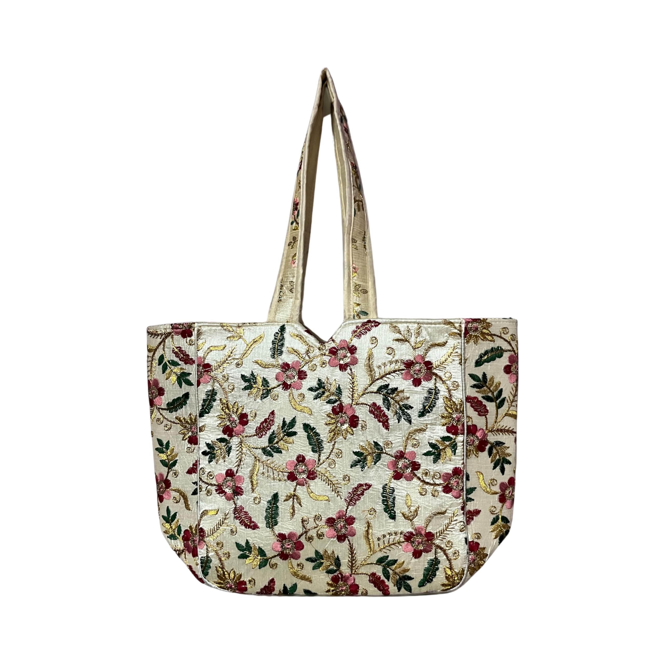 sutliyan Gujarati Handmade Double-Sided Embroidery Regular Tote Bag for Women (12 * 16 Inch).-picture-47