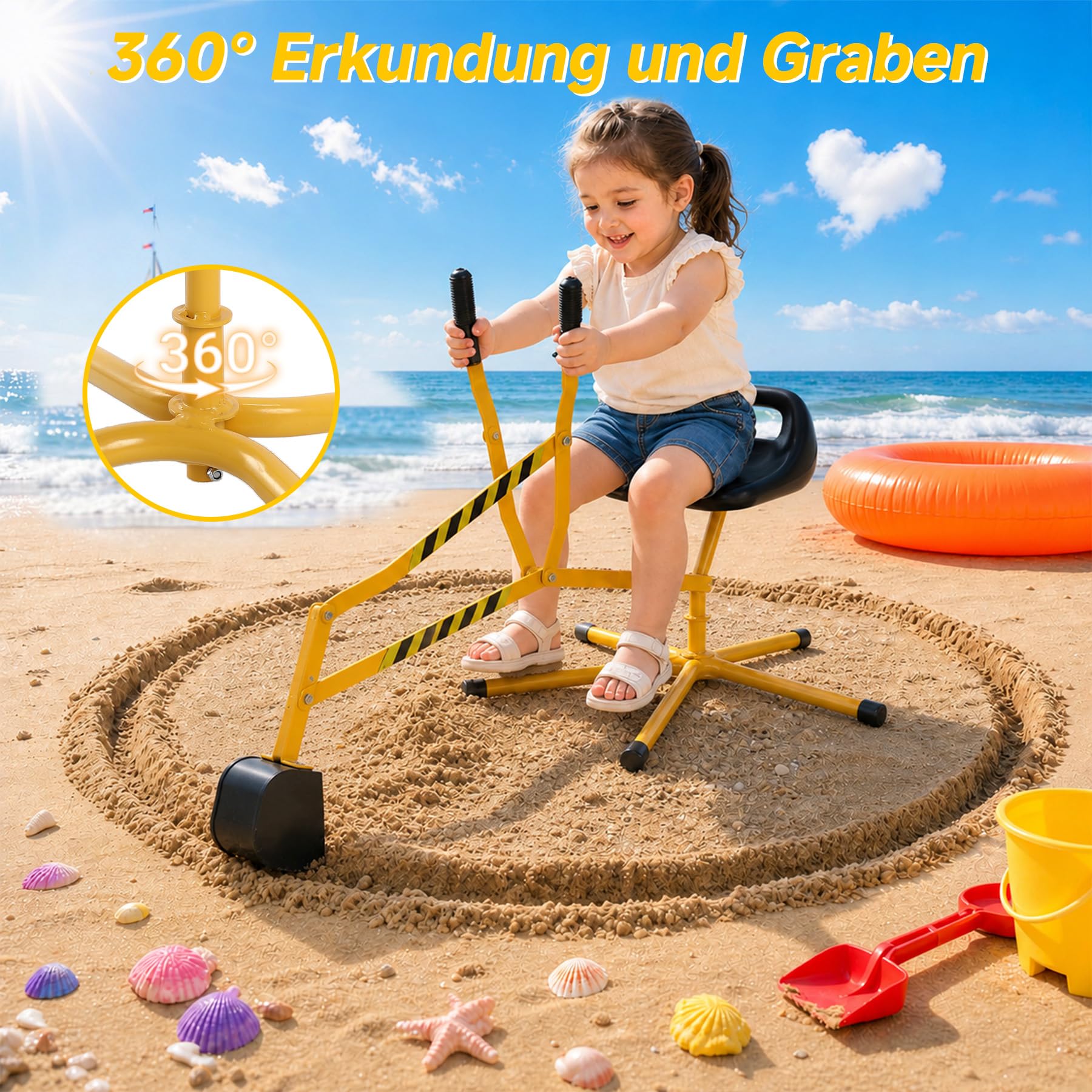 Oryxearth Kinderspielzeug Monster Digger ab 18 Monaten – für Strand, Sandkasten, Spielplatz – Hand-Augen-Koordination, kognitive Fähigkeiten und Motorik – einfach für kleine Hände