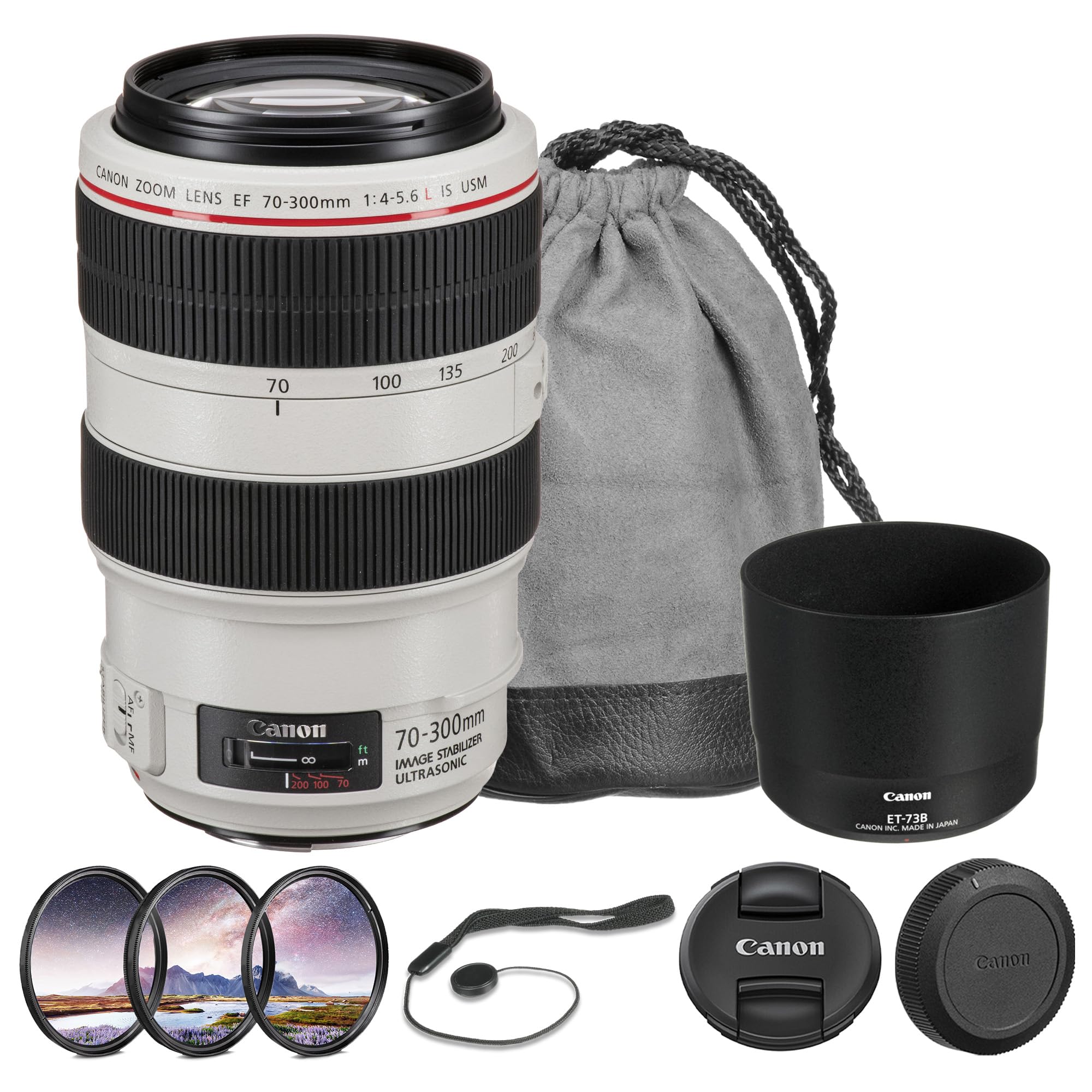 Canon EF 70-300mm f/4-5.6L is USM Lens Bundle | Professional L-Series