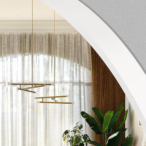 Miniatura 2 de Golden State Art, Espejo redondo blanco de 28 pulgadas, espejo de pared circular para baño, sala de estar, dormitorio, decoración de pared, tocador