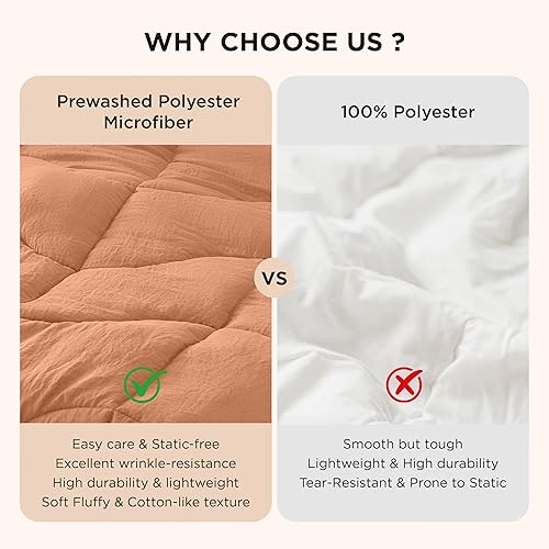 Miniatura 44 de Bedsure Edredón Queen – Edredón tamaño Queen para todas las estaciones, relleno de edredón alternativo de plumón ultrasuave y prelavado con 4