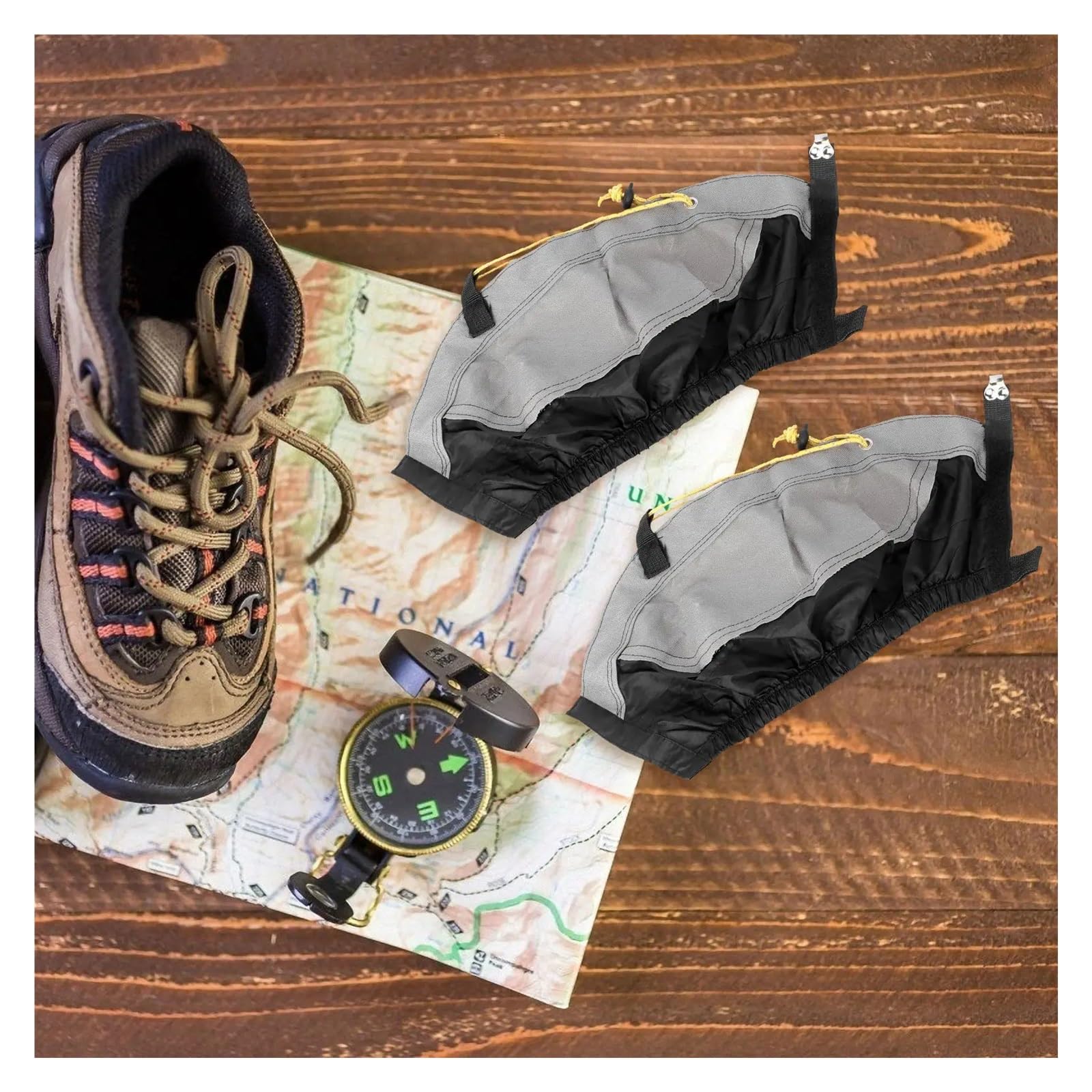 wasserdichte Gamaschen for den Außenbereich, leichtes Nylon, Schwarz, Wanderstiefel, Sand, Schlammschutz, verstellbare elastische Kordel for Radfahren