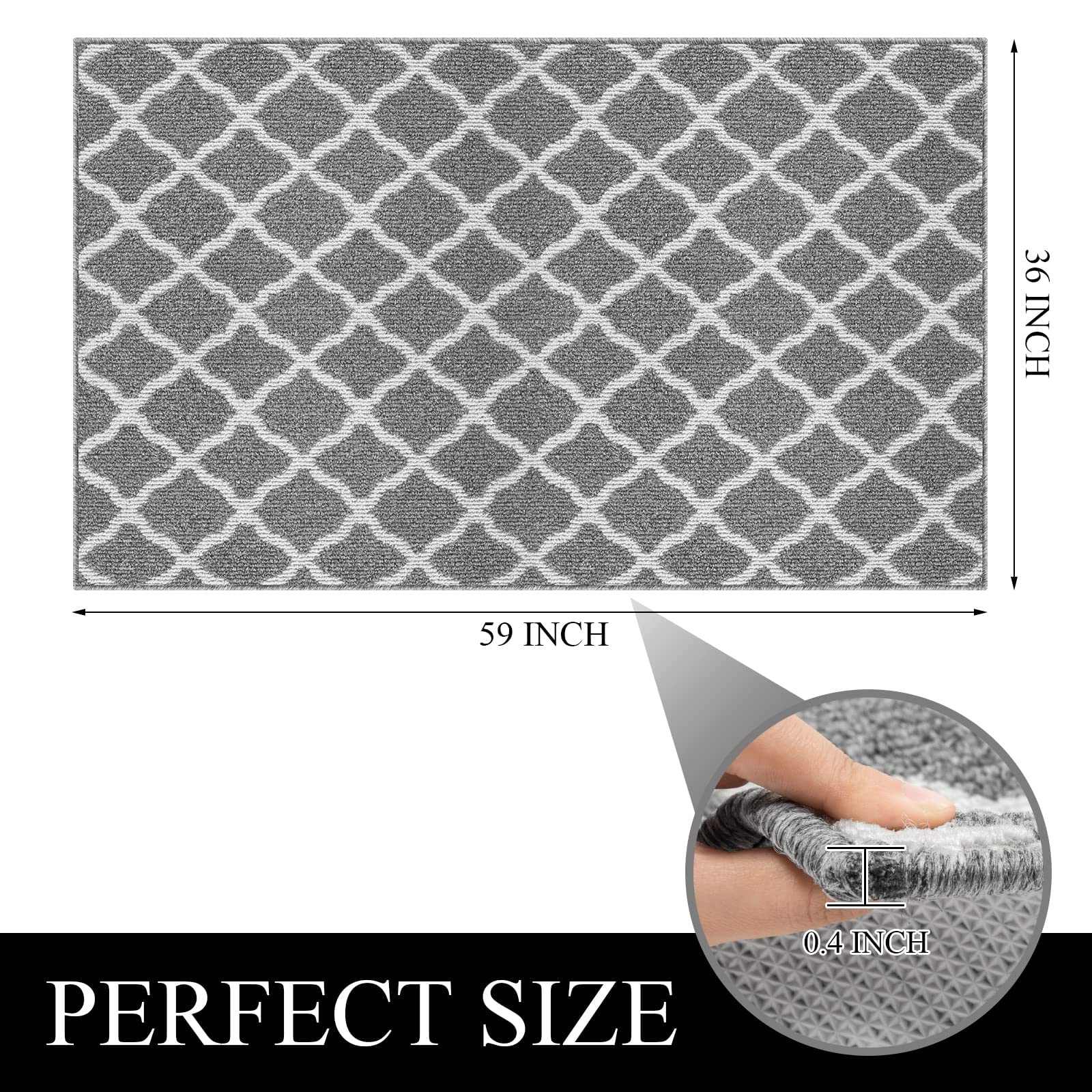 SHACOS Large Door Mats Indoor 36" x 59" Washable Front Door Mat Non Slip Water Absorbent