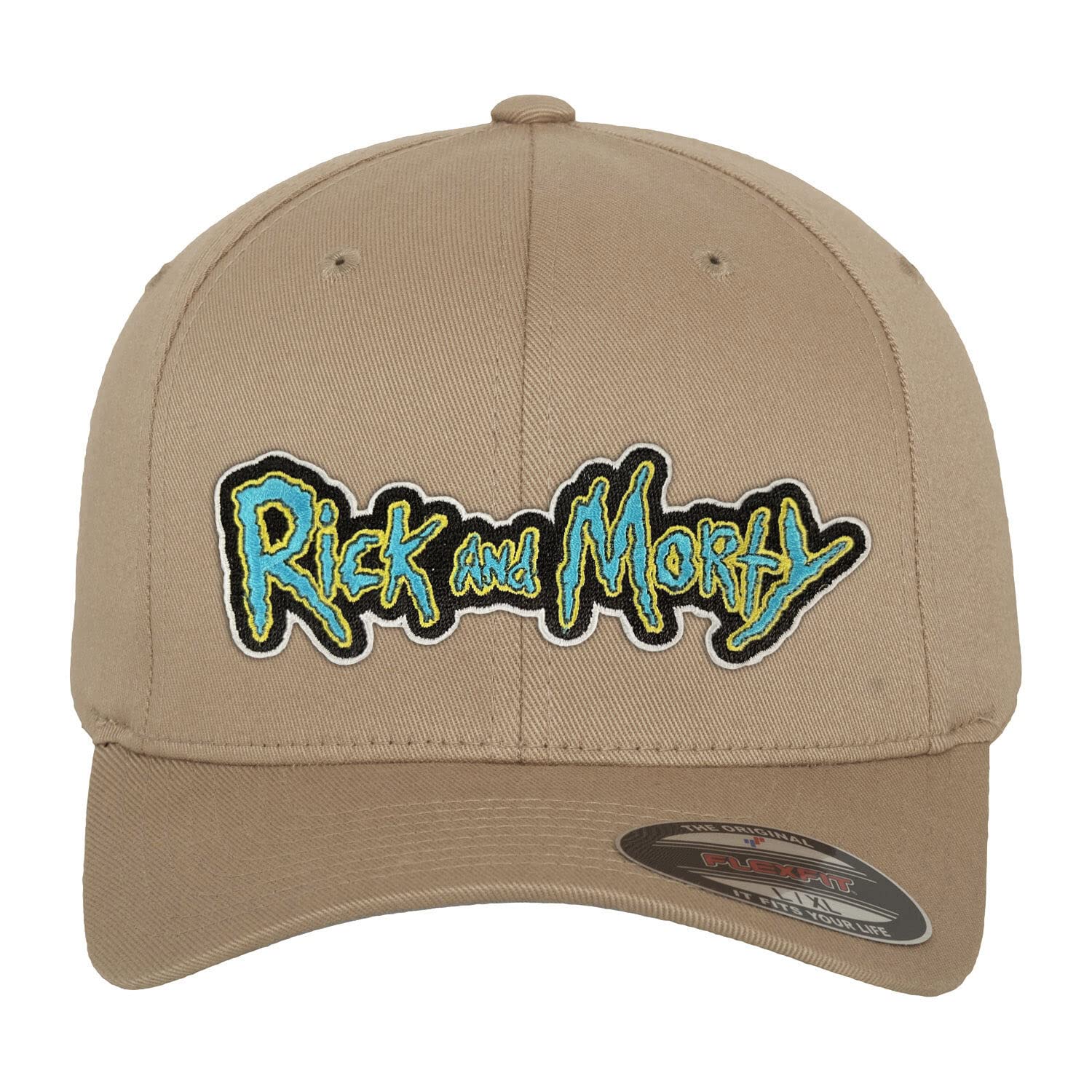 Rick and Morty Officially Licensed Rick and Morty Flexfit Cap (Beige), Small/Medium