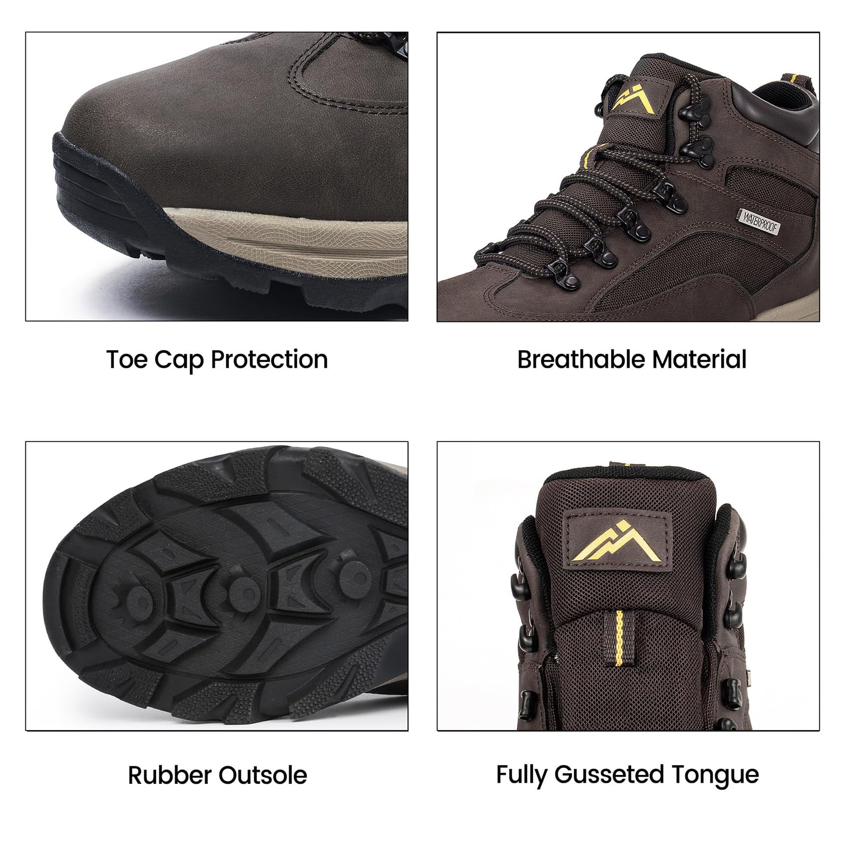 CC-Los Herren wasserdichte Wanderschuhe, rutschfest, Knöchelhoch