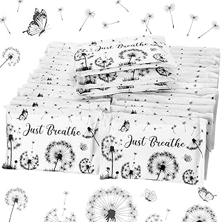 50 Packs Facial Tissue Packs Slim Tissues Bulk Wallet Size Travel Tissues Disposable Pocket Tissues Wedding Tissues for Guest Travel School Purse Home Supplies, 500 Sheets 3 Ply (Dandelion)