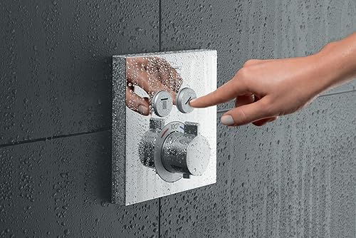 Miniatura 4 de hansgrohe ShowerSelect 15763141 - Moderna manija de 15763141 con memoria de temperatura, válvula, desviador en bronce cepillado