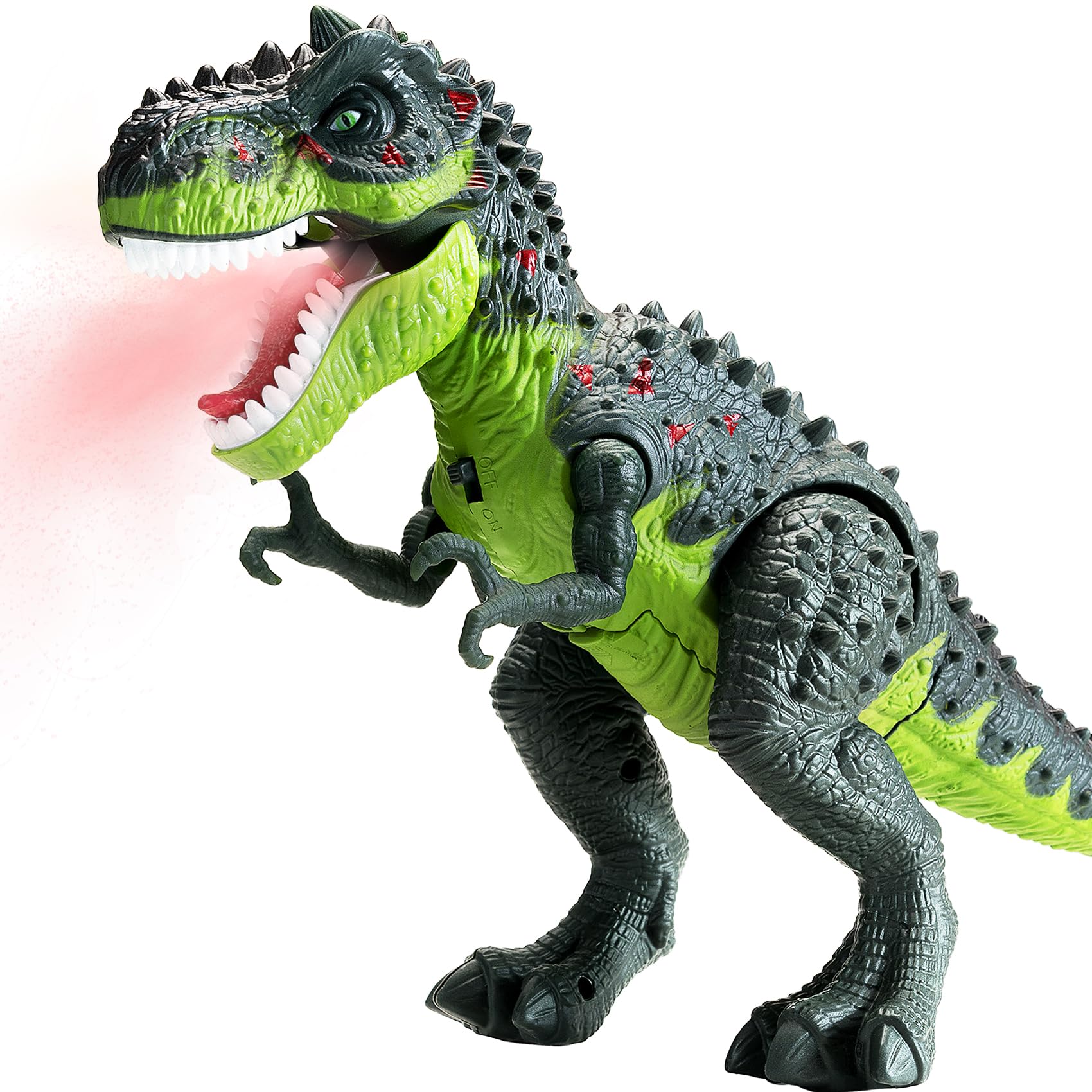 AHCo. Trex Dinosaur Toys for Kids 3-5, Small Electric Walking Tyrannosaurus Rex Dino for Toddler Boys, Best Gifts for Age 3 4 5 6 7 Year Old, Light,