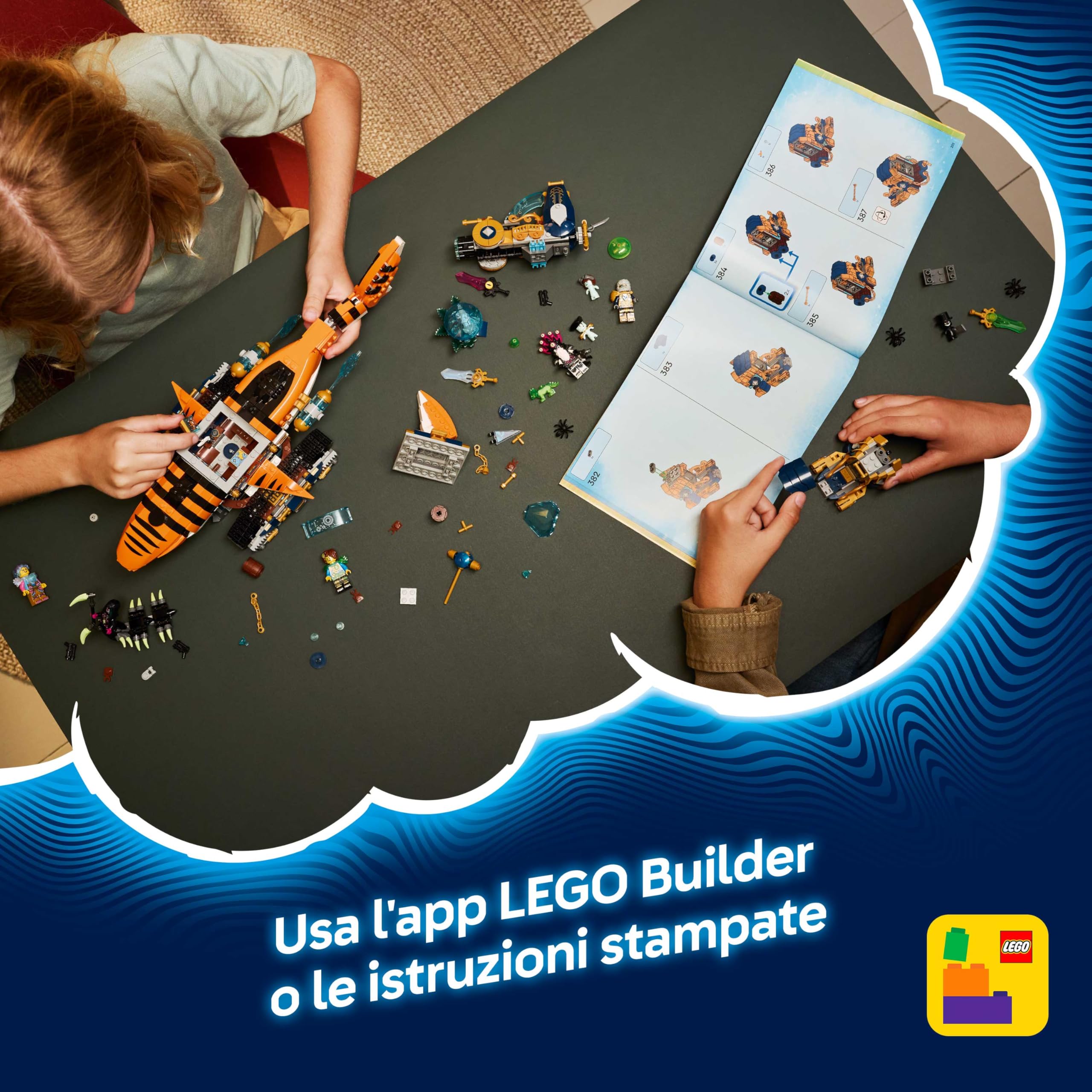 LEGO DREAMZzz 2 in 1 Carro-Squalo Tigre Giocattolo - Si trasforma in Nave Pirata con Cannone - con 5 Minifigure e 2 Creature del Tesoro da Collezione - Regalo per Bambini da 9 Anni in su - 71515