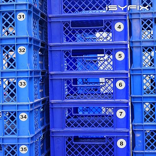 Miniatura 6 de iSYFIX Calcomanías blancas de números consecutivos  1 a 50, 2 pulgadas, 1 juego  Vinilo autoadhesivo de alta calidad ideal para inventario,