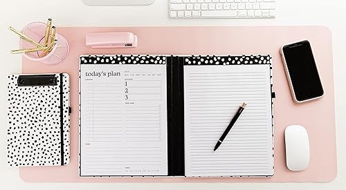 Miniatura 5 de Steel Mill & Co - Mini portapapeles con bloc de notas forrado recargable y bolsillo de almacenamiento interior, pequeño portapapeles para el