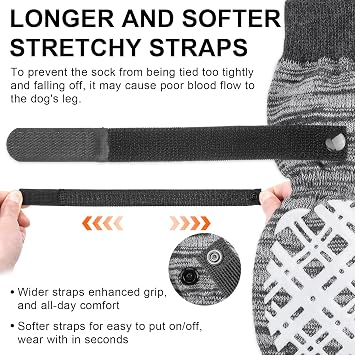 BEAUTYZOO Anti Slip Dog Socks, Dog Shoes for Hot Pavement & Hardwood Floors