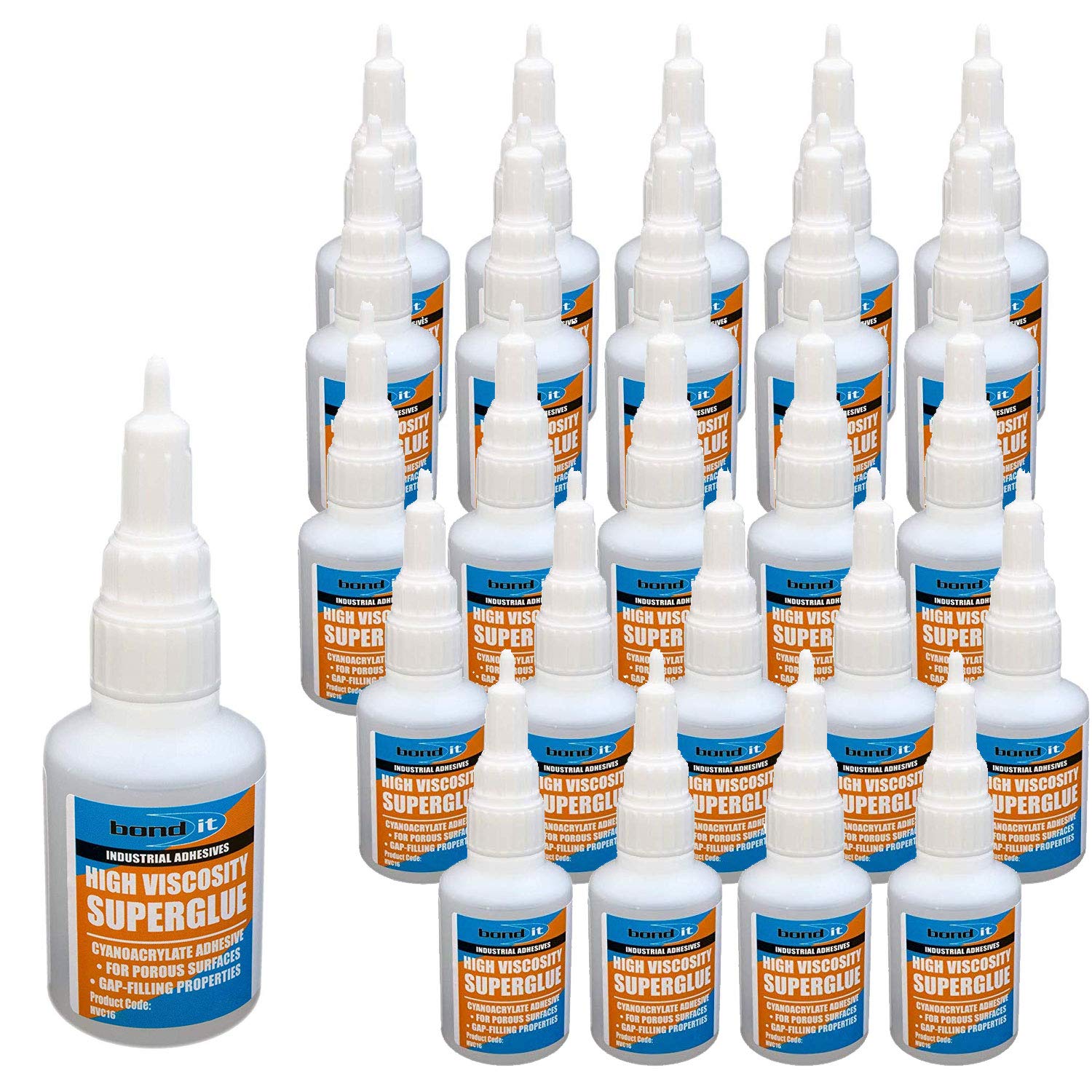 25 x 20g Super Glue Strong Bond High Viscosity Adhesive Plastic Rubber UPVC Wood Metal