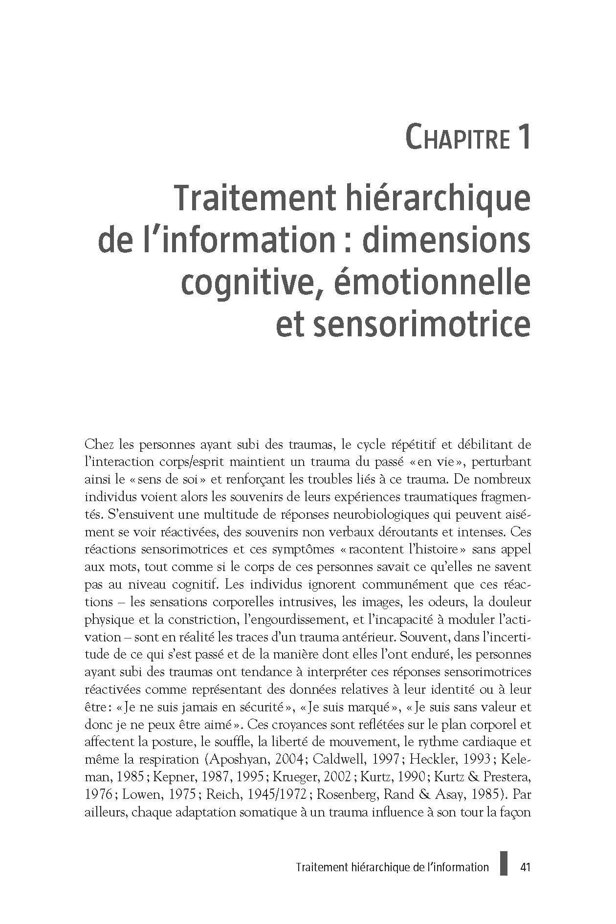 Le trauma et le corps: Une approche sensorimotrice de la psychothérapie