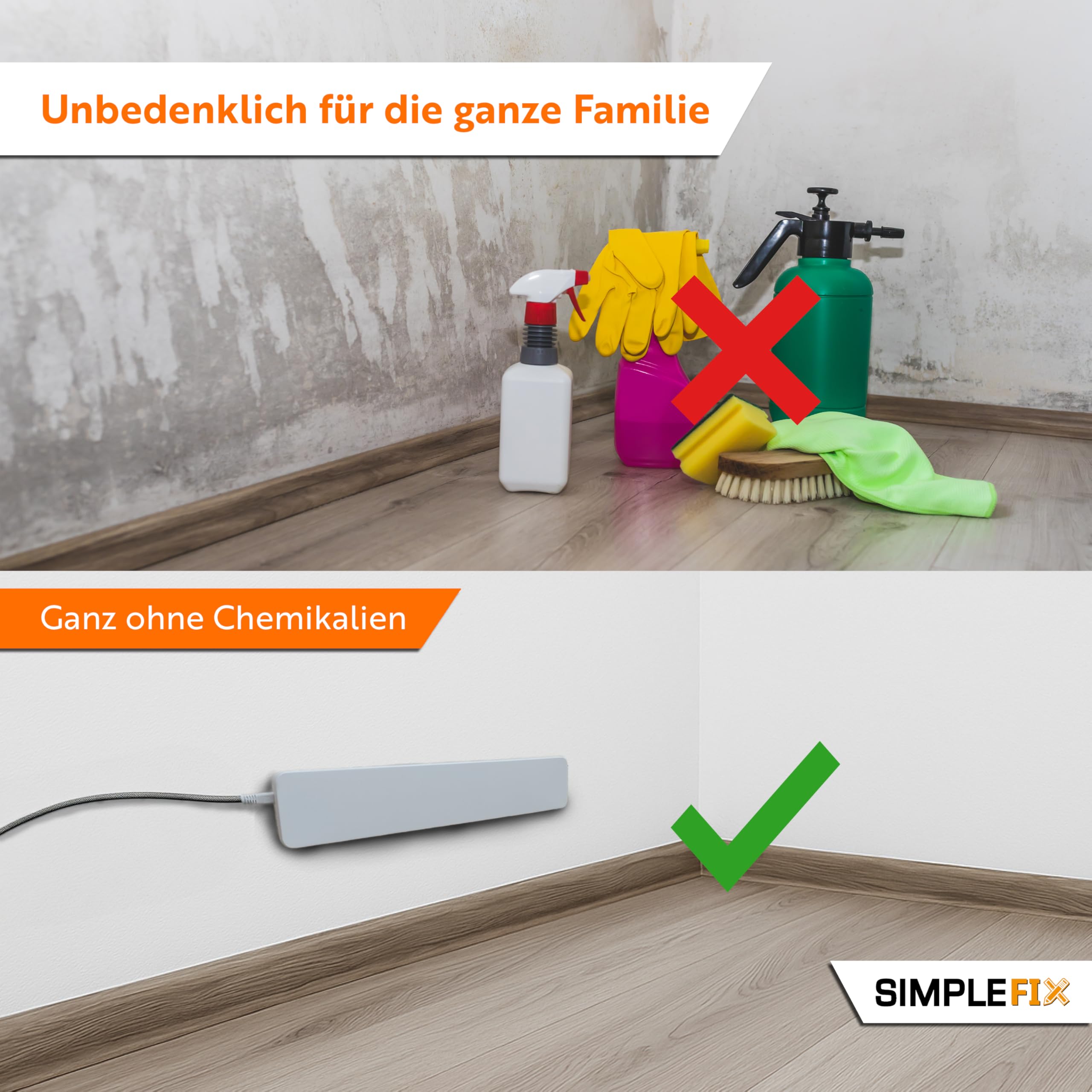 Schimmelentferner Wand & Bad, Duo Pack, Anti Schimmel Heizung, Infrarotheizung, Schimmelfrei ohne Chemie, Infrarot Wandheizung - 2 Stück