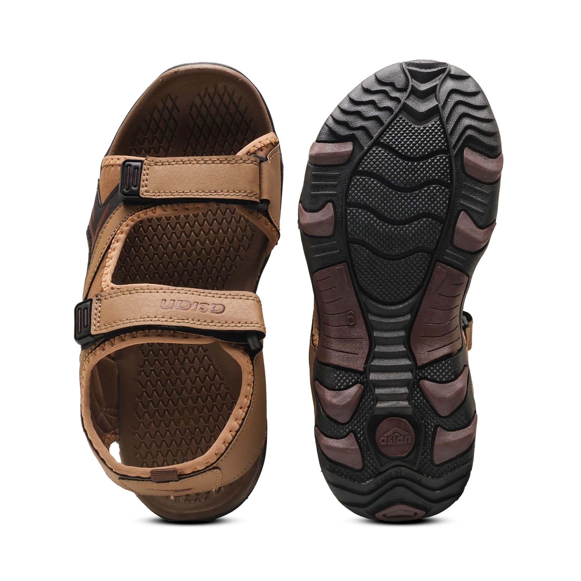 ASIAN VISTARA-26 - Sandalias casuales para hombre con cierre de velcro ajustable para un fácil uso, con ajuste flexible y aspecto moderno y elegante, ideales para el uso diario tanto para hombres como