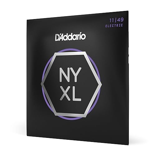 D'Addario Electric Guitar Strings, NYXL Nickel Plated, NYXL1149, Medium Gauge 11-49, 6-String Set, Pack of 1