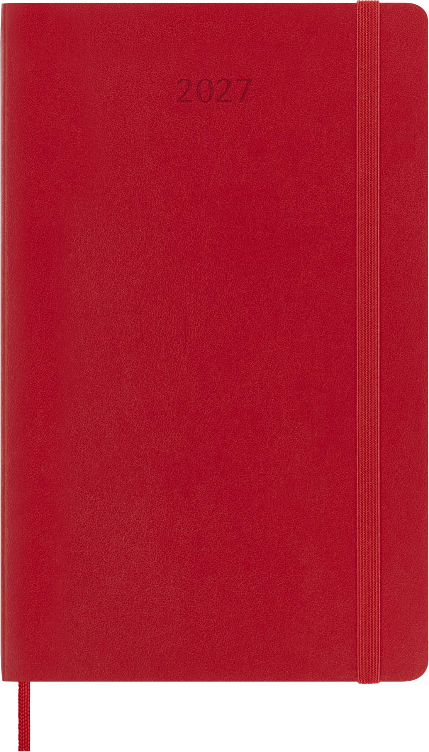 Moleskine Weekly Planner 2027, Soft Cover 12 Month Diary with Space for Notes and Elastic Closure, Pocket Size 9x14 Cm, Scarlet Red