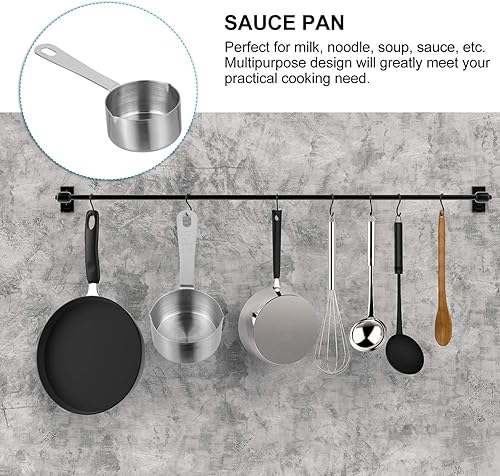 Miniatura 5 de CALLARON Mini sartén de metal para salsas sartén de acero inoxidable calentador de mantequilla herramienta de cocina para el hogar y restaurante
