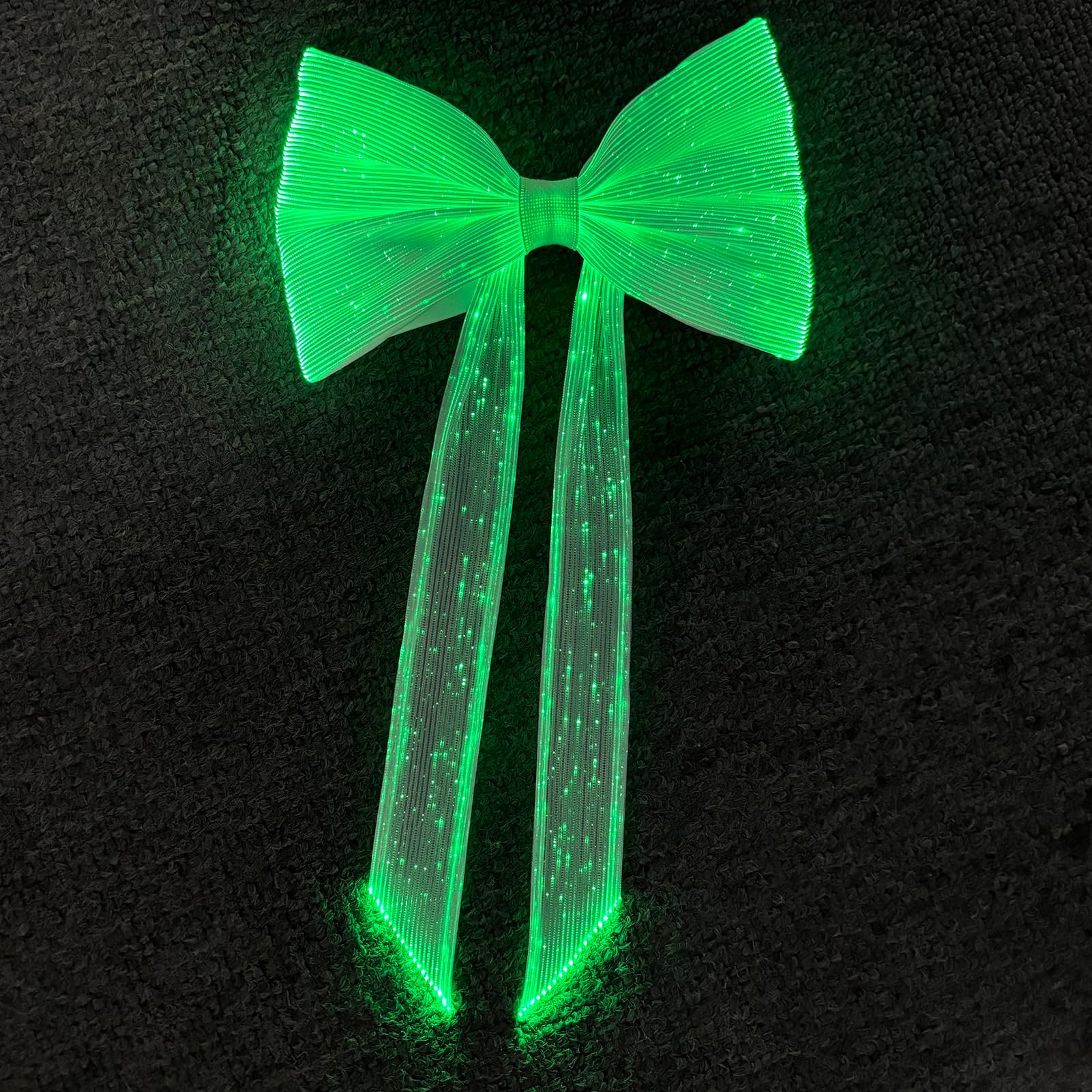 Lumisonata Light up Hair Accessories 7 Colors LED Hair Bow with Veil Rave Hair Clips Glow Hair Barrettes for Wedding