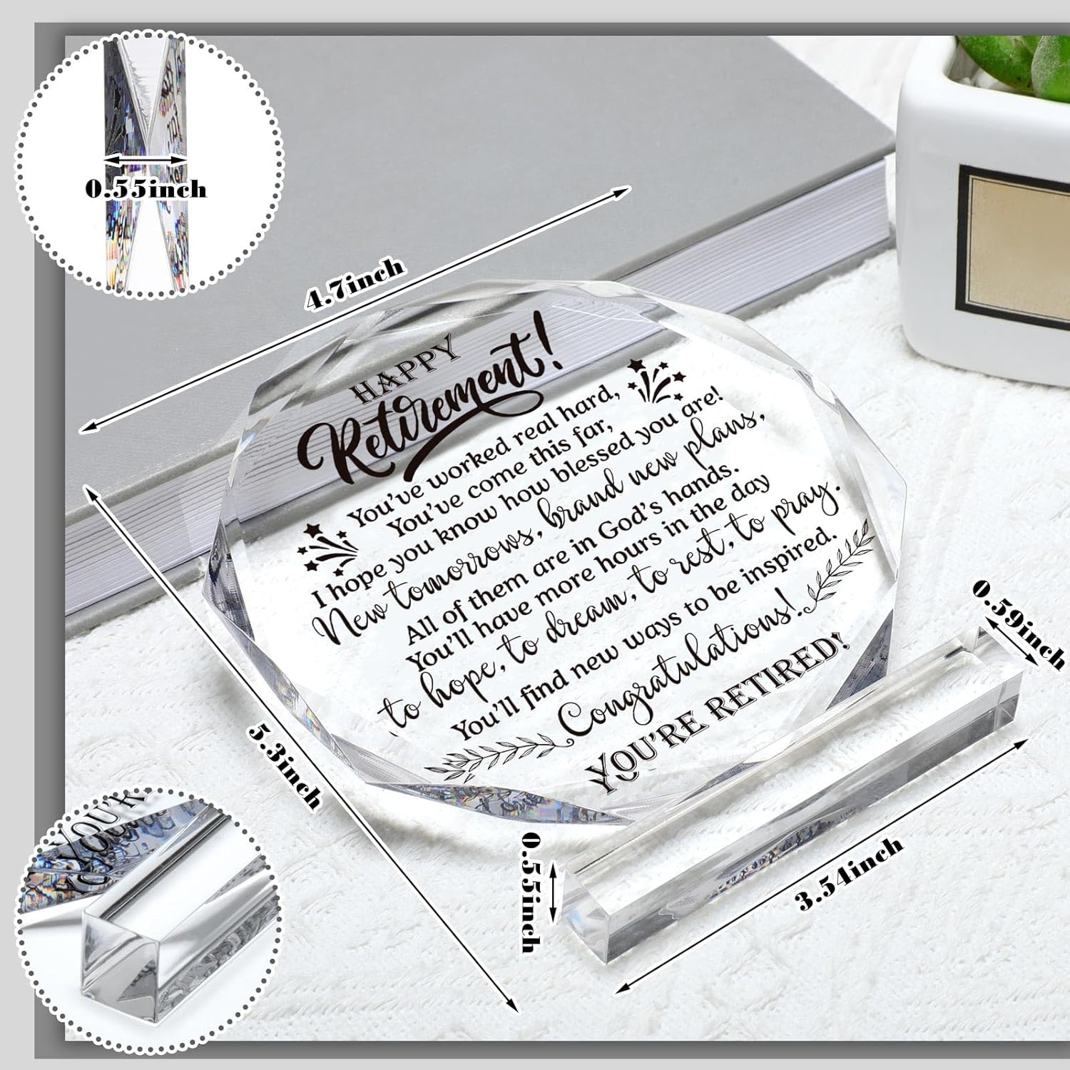 Chunful Retirement Gifts for Women Men May You Be Proud Keepsake and Paperweight Retirement Plaque Inspirational Farewell Gifts for Retired Teacher Police Firefighter(New Tomorrow) - Image 3