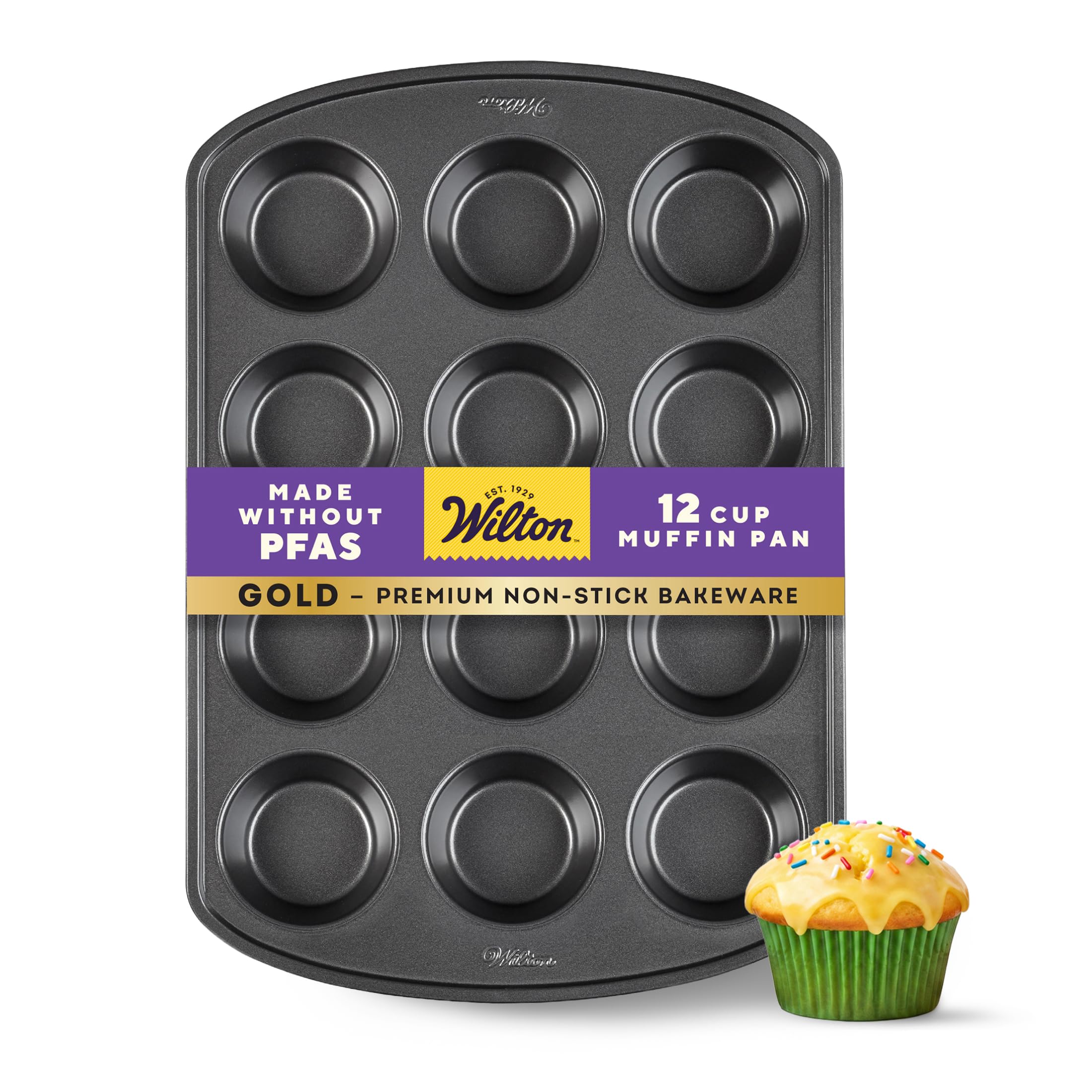 Wilton Foremka do muffinek i babeczek doskonałe rezultaty, wysokiej jakości nieprzywierające naczynia do pieczenia, 12 otworów