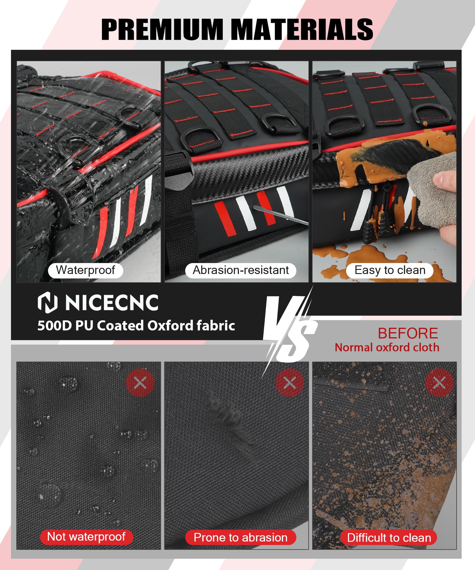 NICECNC Borsa Fender posteriore impermeabile per Dirt Bike Motocross Tool Organizzatore universale