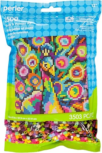 Miniatura 9 de Perler Kit de cuentas de bolsa con patrón de sirena, 3500 piezas