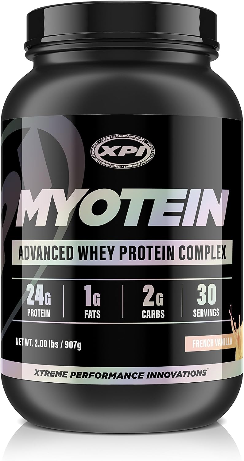 XPI Myotein Protein Powder (French Vanilla, 2lb) - Advanced Whey Protein Powder Complex/Shake - Hydrolysate, Isolate, Concentrate and Micellar Casein