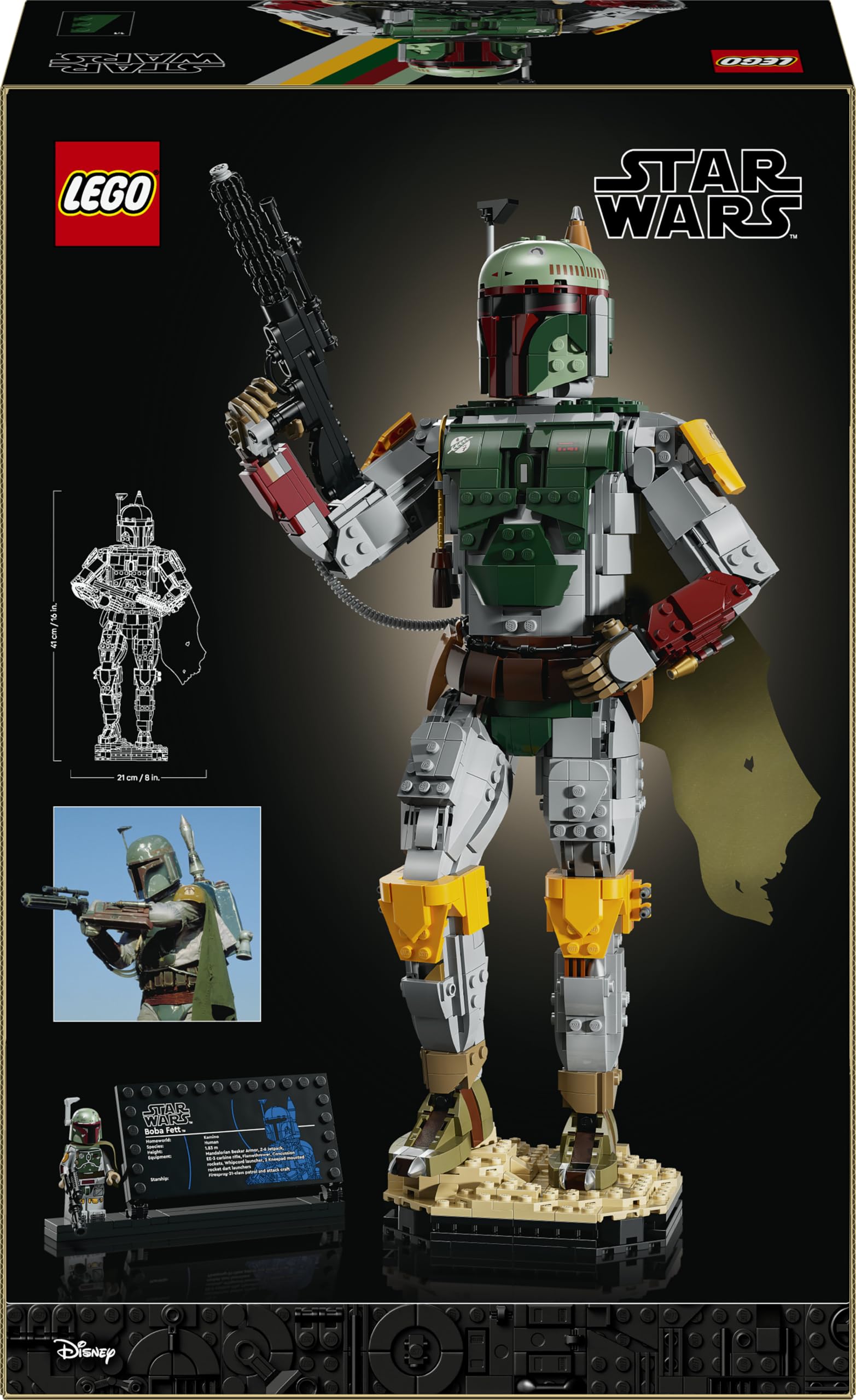 LEGO Star Wars Boba Fett 75455 | Kolekcjonerska figurka, model do ekspozycji, prezent dla fana Star Wars, zestaw klocków dla dorosłych, 1544 elementy