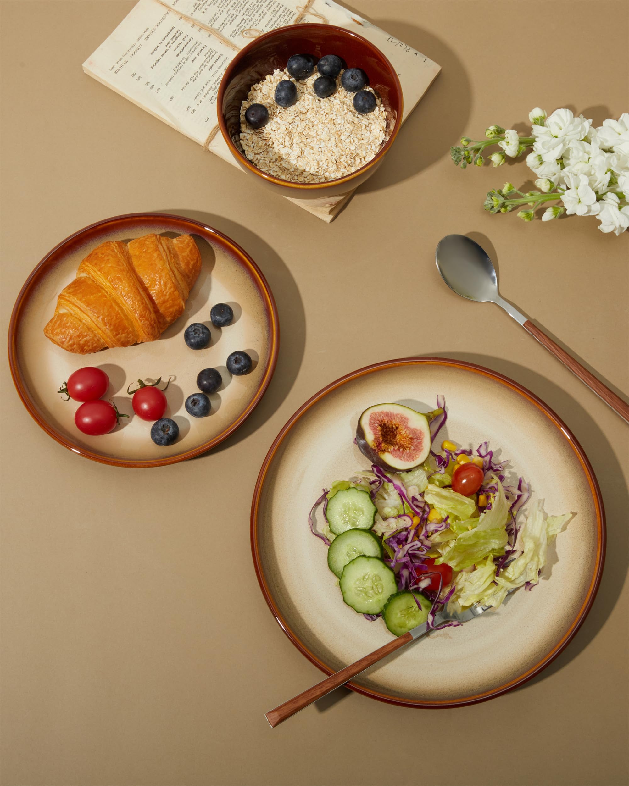 Amazon.com | Pokini Ceramic Dish Set for 6, 18 Piece Dinnerware