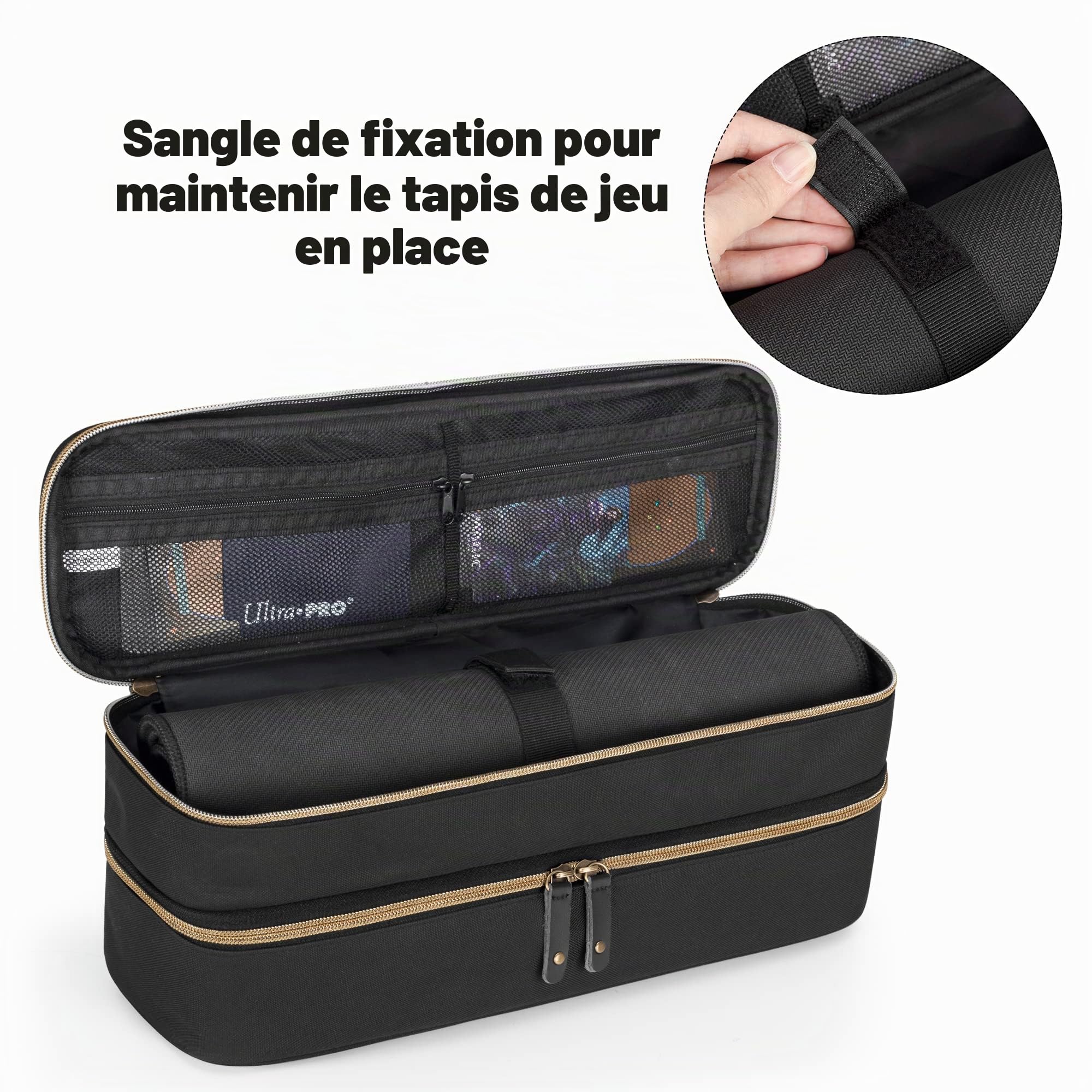 Trunab Boîte de Rangement Jeux Carte Sac Jeux de Société, Sac pour Carte Jeux Organisateur Double Couche Compatible avec Cards Against Humanity, Yugioh, PM Cards, MTG,TCG, CCG Cards, Pokémon Cartes