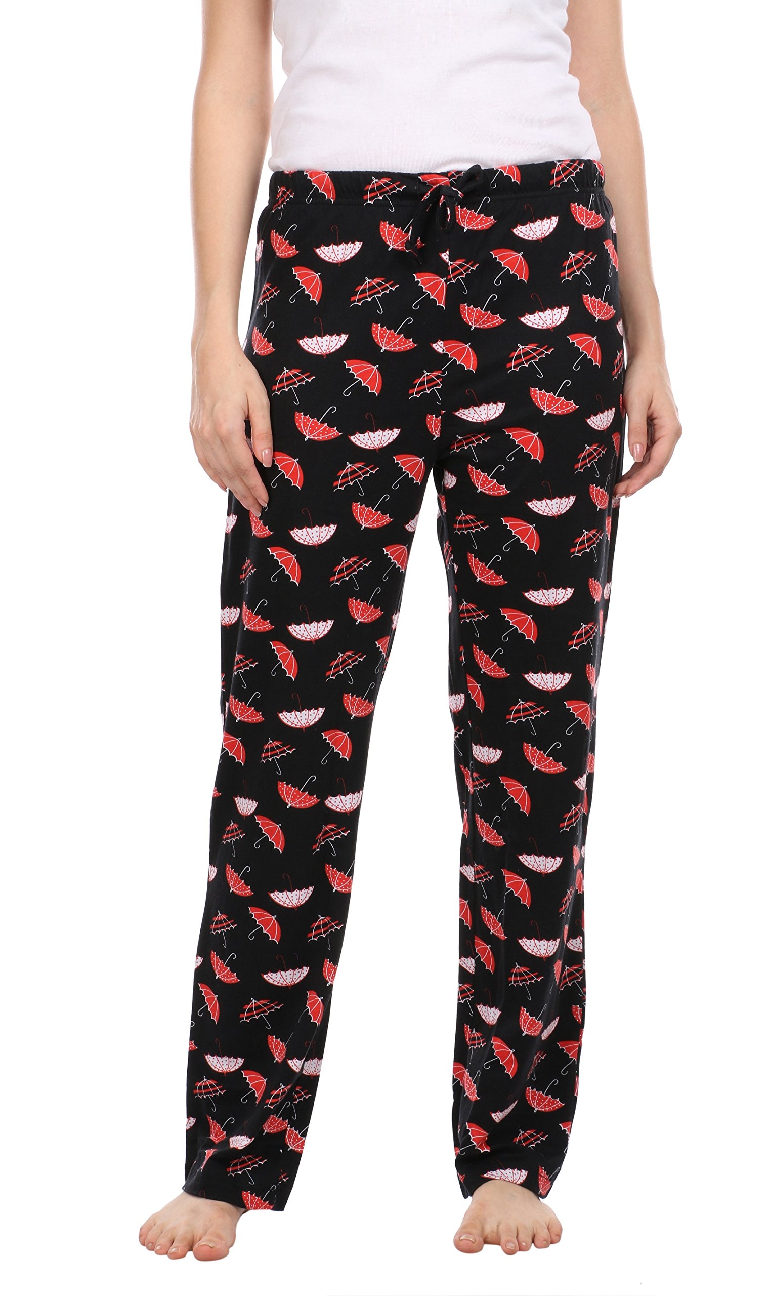 semantic Women Cotton Pyjama Ladies Umbrella's Printed on Black & Grey Color Pyjama's Regular Fit Sleepwear Drawstring with Elastic Waistband-picture-35