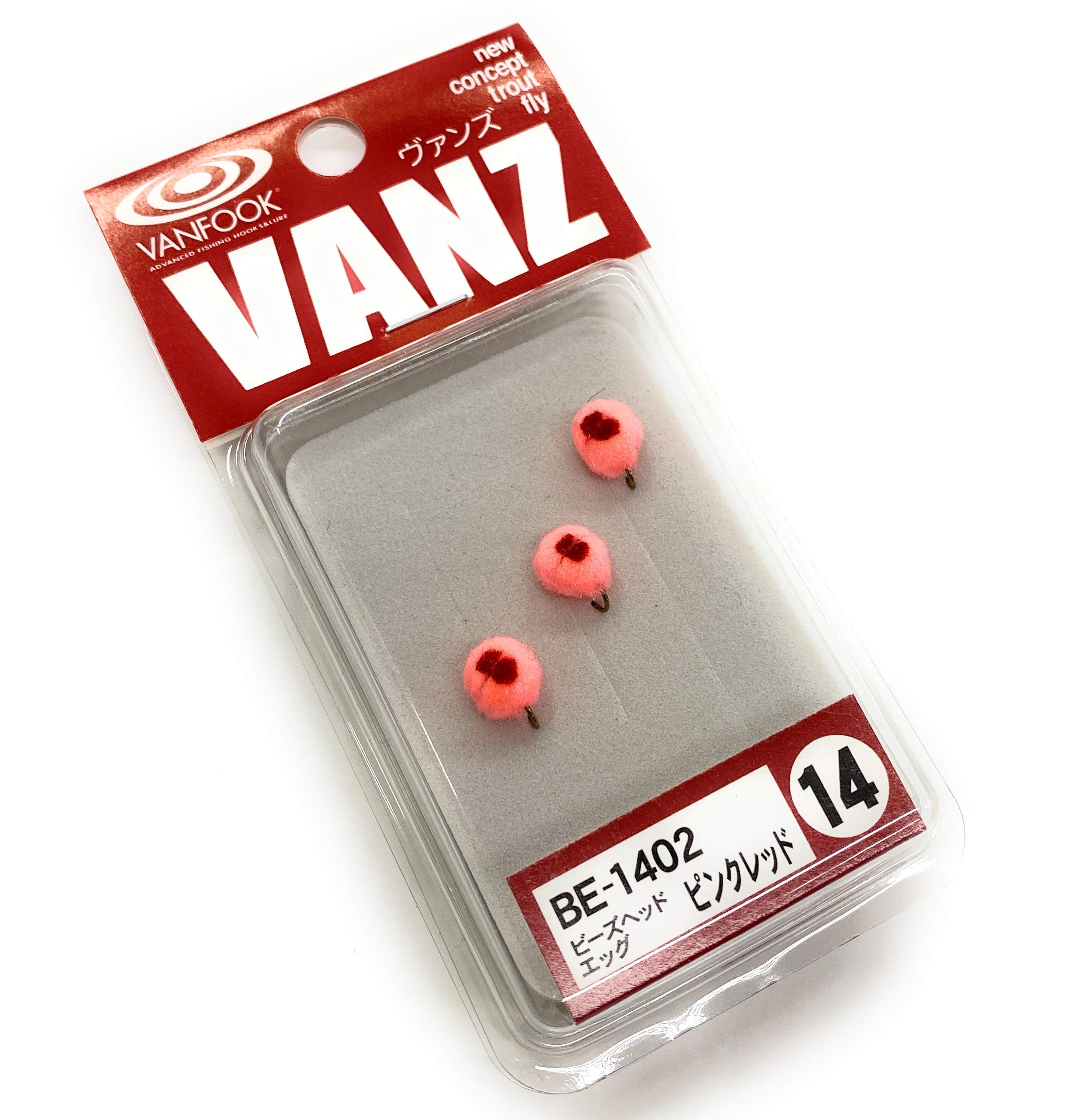 Vanfook 34813 Beads Head Egg BE-1402 Red spot on Pink