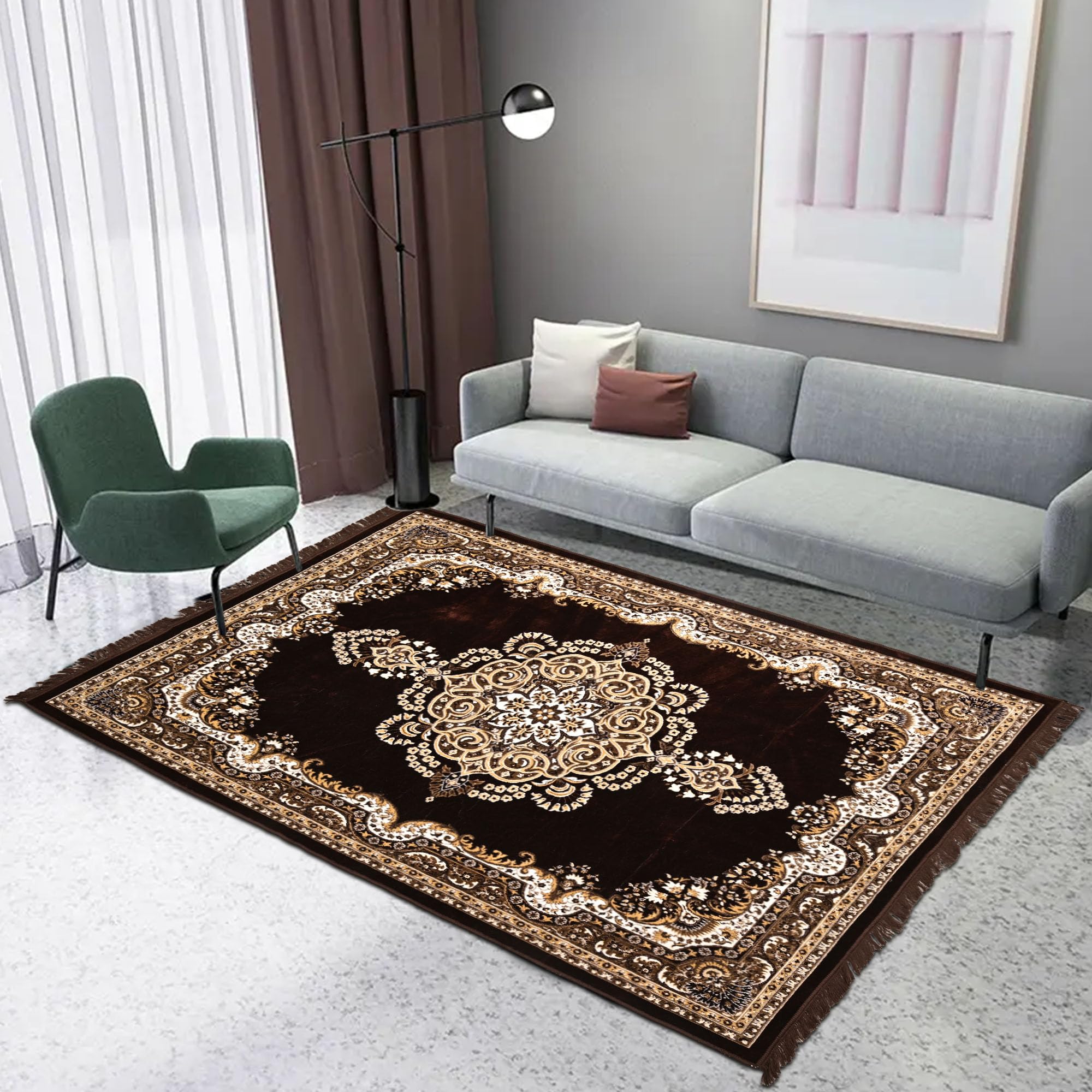 Buy smiry 5x7 Feet Soft Velvet Floor Mat for Living Room | Rugs