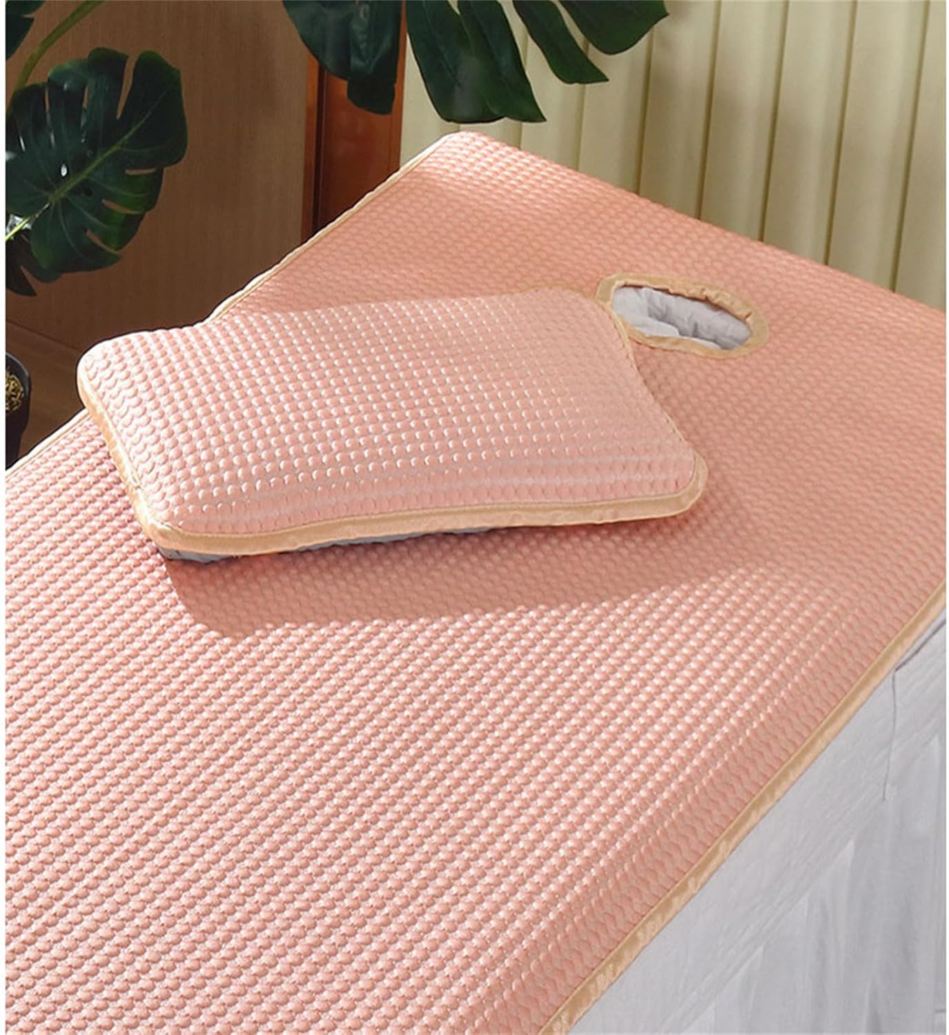 Beauty Salon Bed Mattress Lash Bed Topper Massage Table Mattress with Breath Hole Spa Bed Accessories Memory Foam Mattress Pad Cushion Cover Square/Round/Trapezoidal Head,E,70x180cm