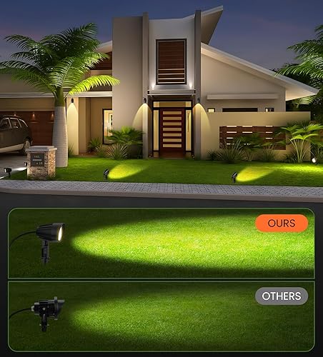 Miniatura 5 de MEIKEE Luces LED de paisaje de 9 W, iluminación de paisaje de 110 V con 3 enchufes estadounidenses, luces de jardín impermeables IP66 para patio,