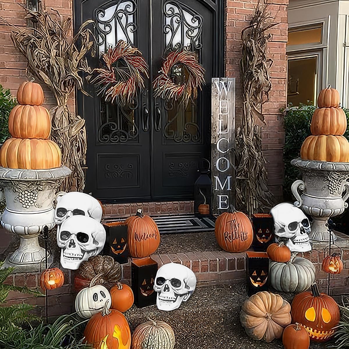 Teschi Piccoli per Decorazioni di Halloween, scheletri Finti in plastica da 12,7 cm, Mini Teschi per lavoretti, Decorazioni di Halloween per Esterni, Teschi Umani in Miniatura Real