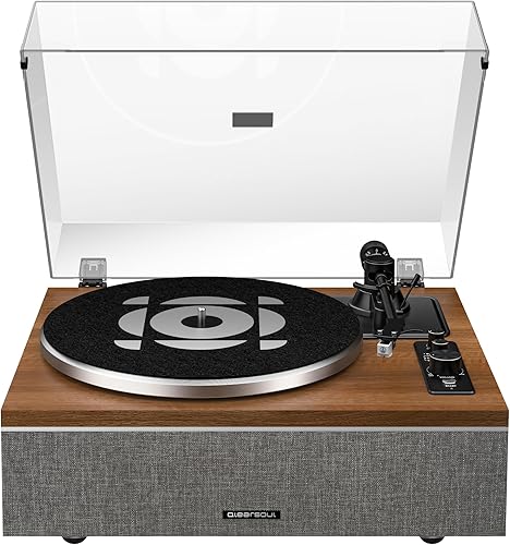 ONE-S - Tocadiscos de vinilo con entradasalida Bluetooth, tocadiscos vintage todo en uno, altavoces integrados, preamplificador de teléfono y DSP,