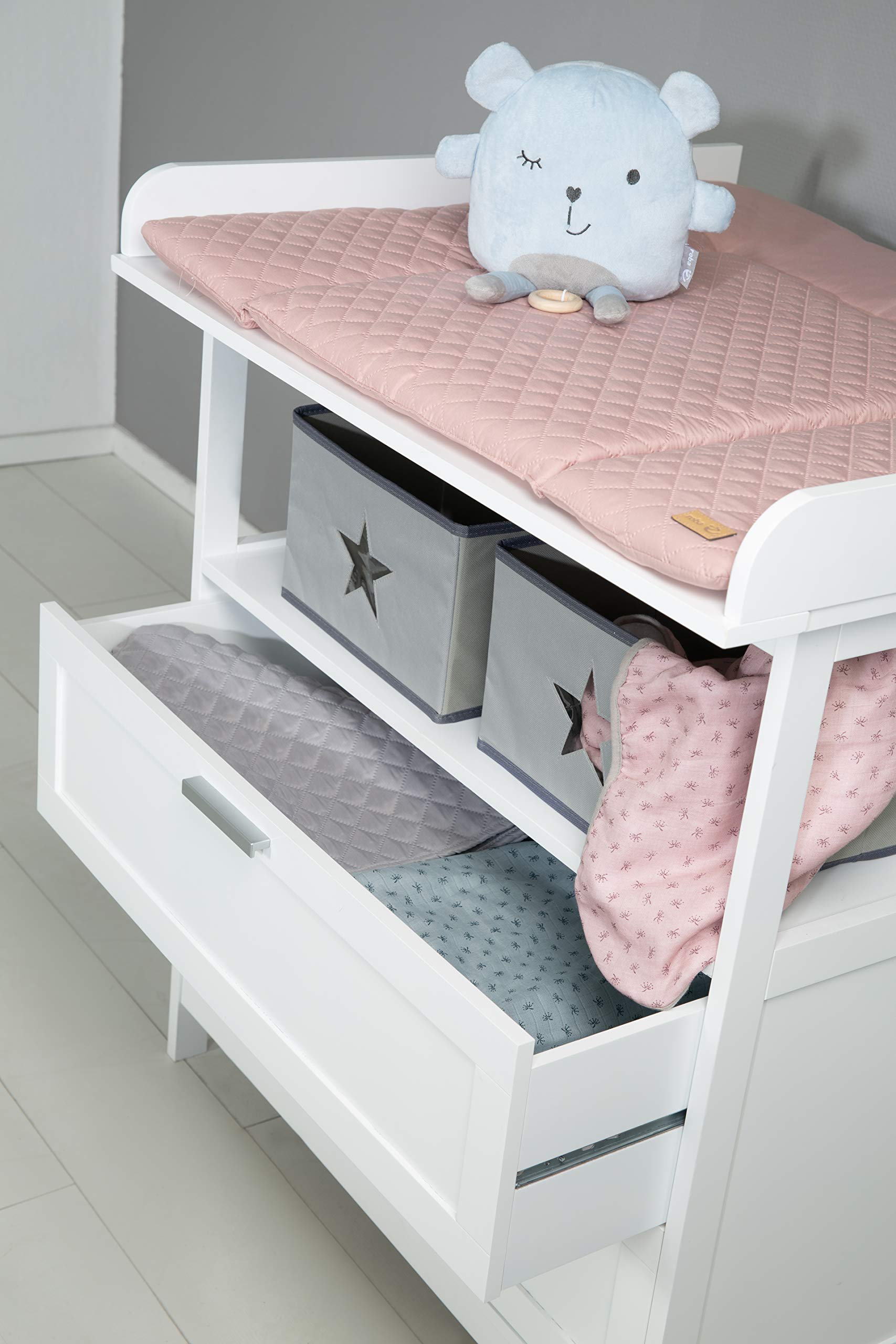 roba Set de chambre - Commode à langer Hamburg + Lit cododo 60x120 - Bois blanc