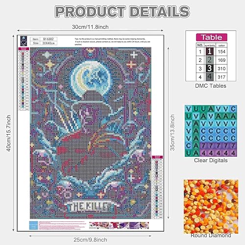 Miniatura 4 de NEGEKFKX Paquete de 6 kits de arte de diamantes de Halloween para adultos principiantes, kits de pintura de diamante de terror para adultos, taladro