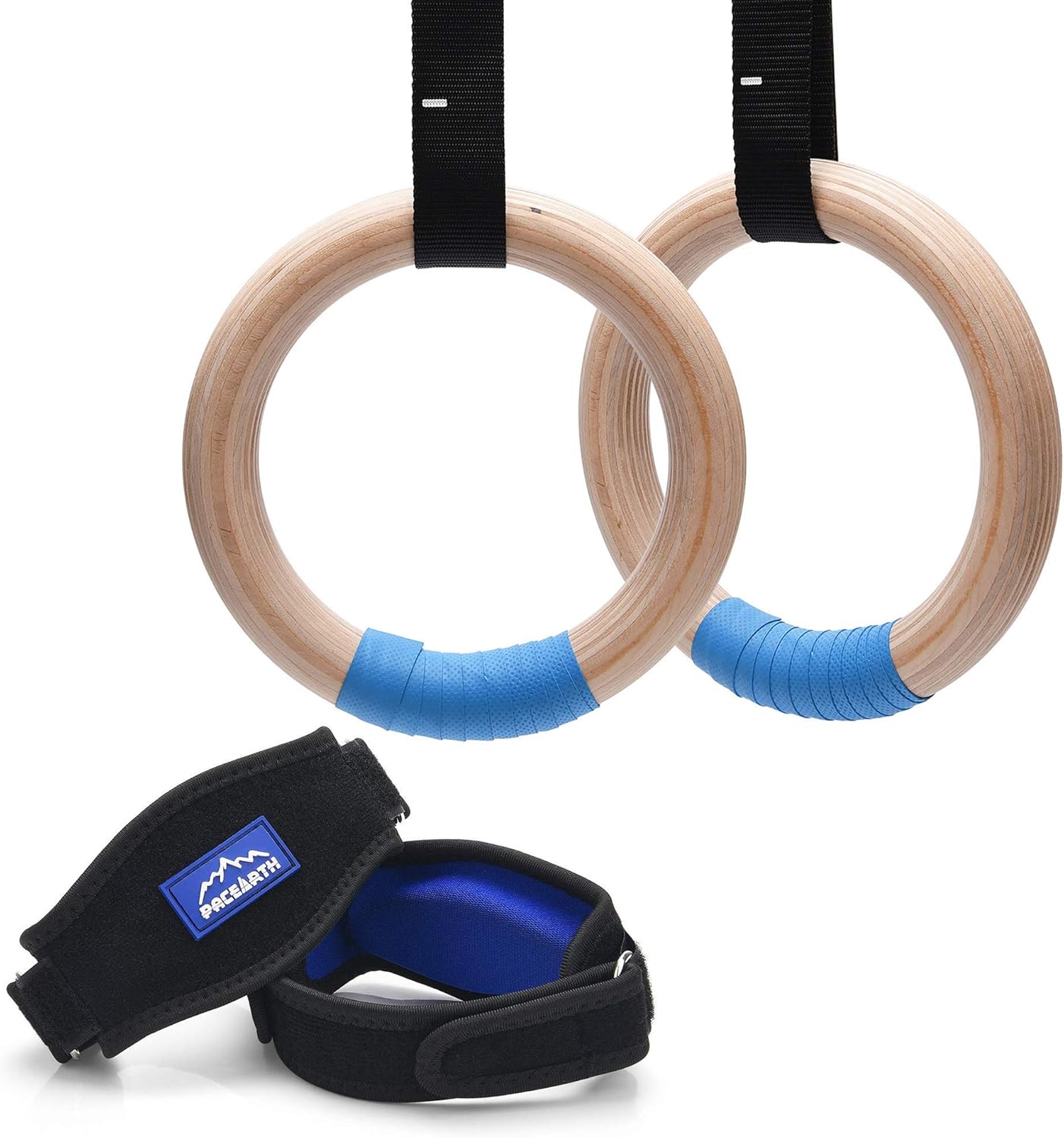 PACEARTH Wood Gymnastics Rings & Gymnastics Rings Elbow