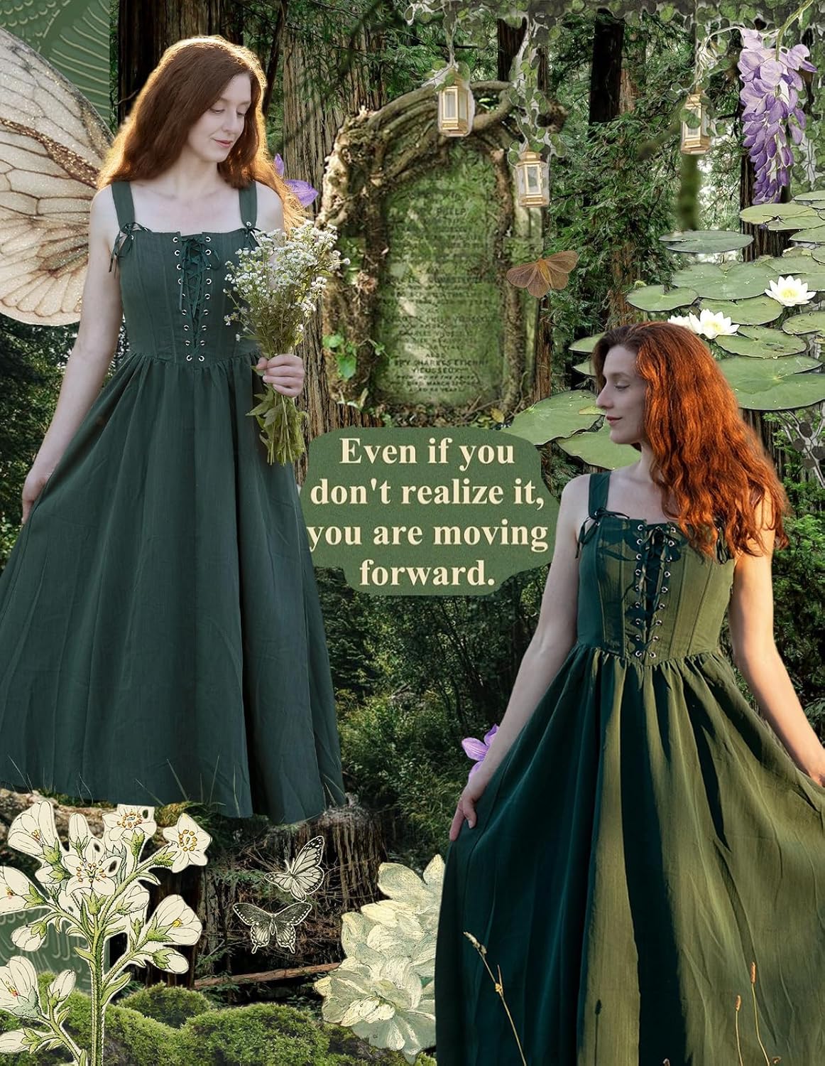 Scarlet Darkness Renaissance Dress Women Lace Up Cottagecore Sleeveless Long Dress Medieval Costume - Image 5