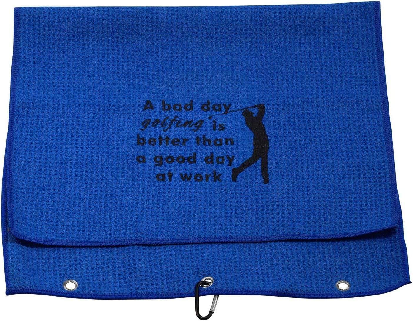review Embroidered Golf Towel Gift Golf Lover Gift A Bad Day of Golf is Better Than a Good Day at Work Golf Towel with Clip (Bad Day-Black)