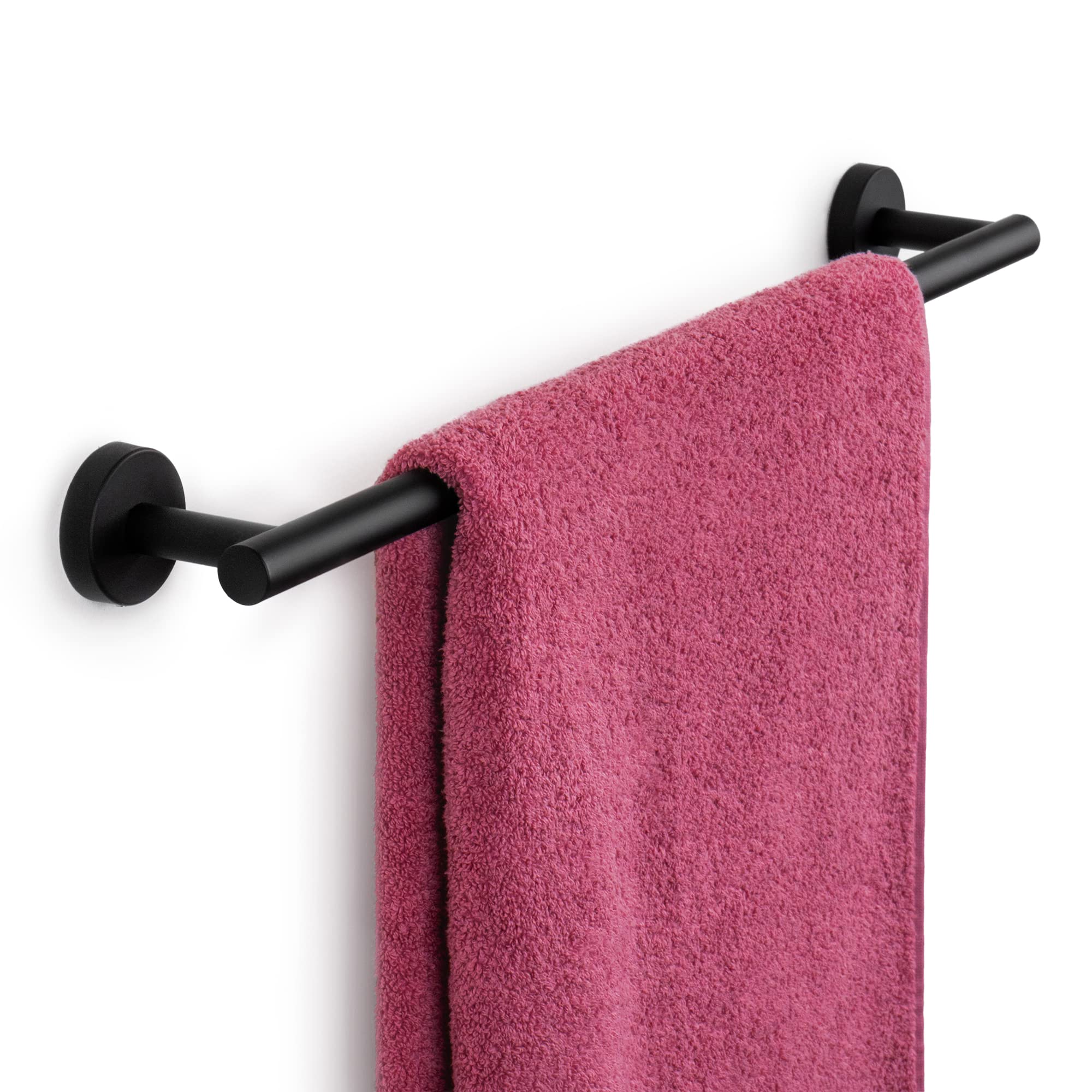 Barre porte-serviettes noire mate pour une salle de bain moderne et épurée