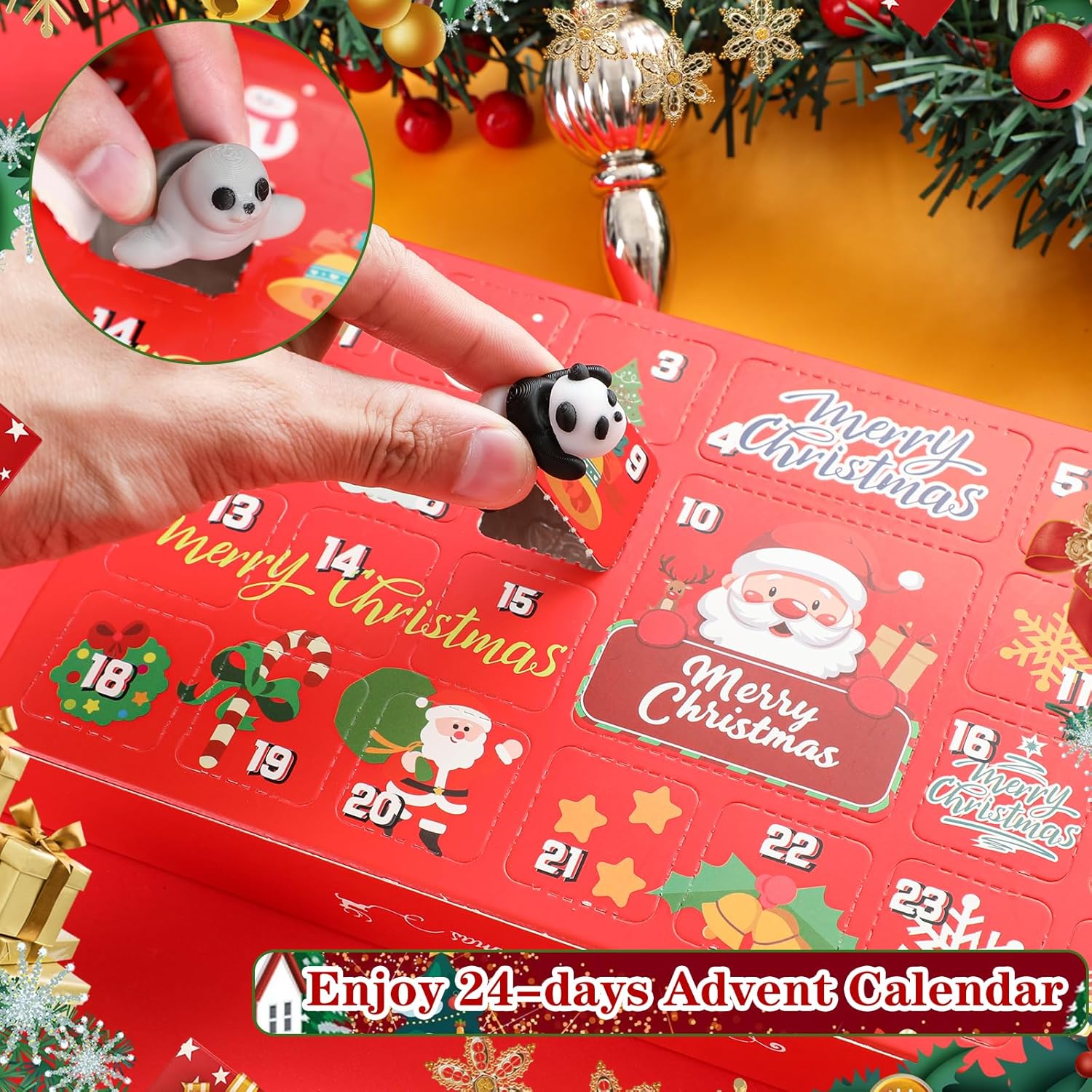 Advent Calendar 2025 Mini 3D Printed Animals Set, 24 Days Christmas Countdown Calendar, 3D Printed Animal Articulated Flexible Fidget Toy, Cute Tiny Animals for Boys Girls Christmas Party Favors Gifts