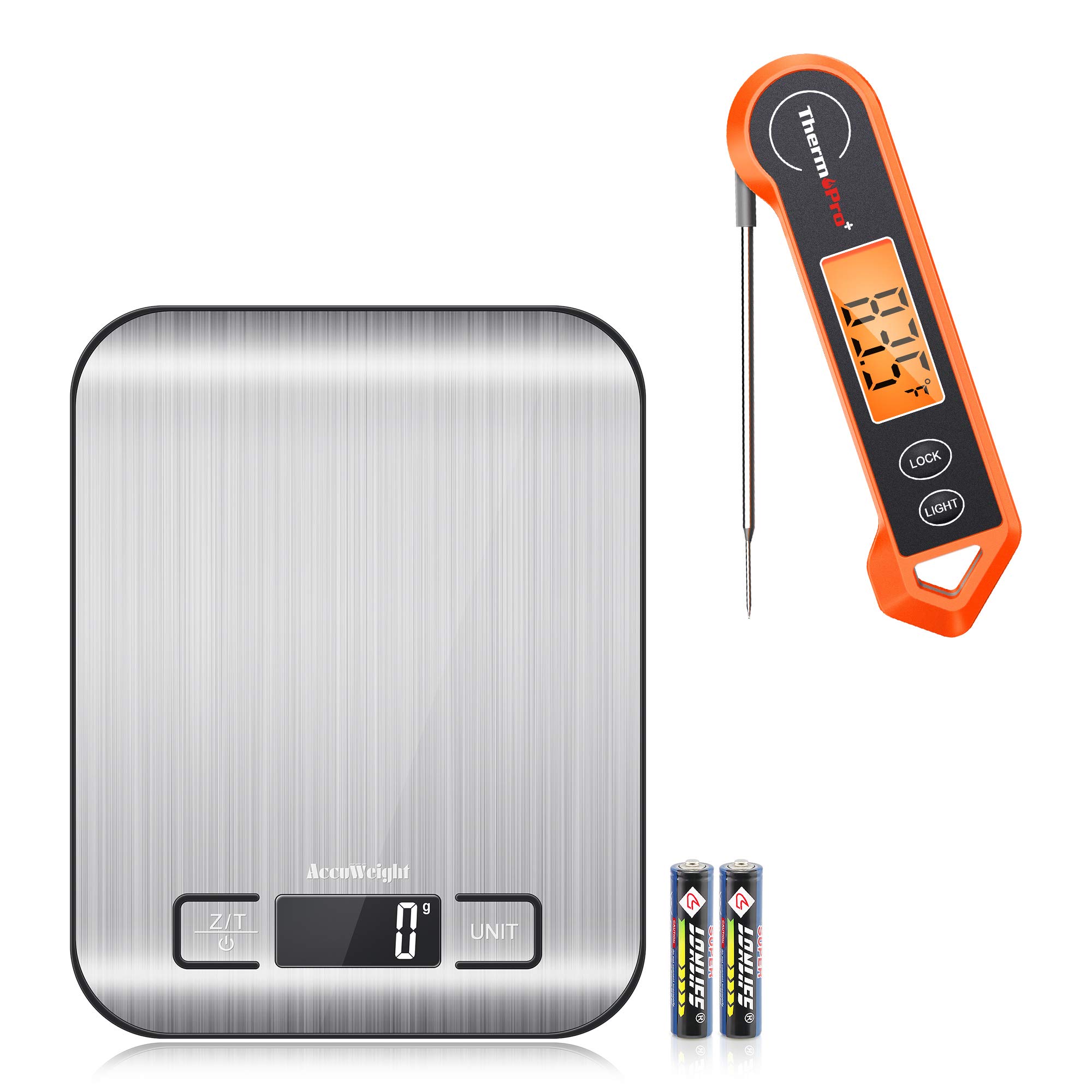 ThermoProTP19H Digital Meat Thermometer+AccuWeight 211 Digital Kitchen Food Scale