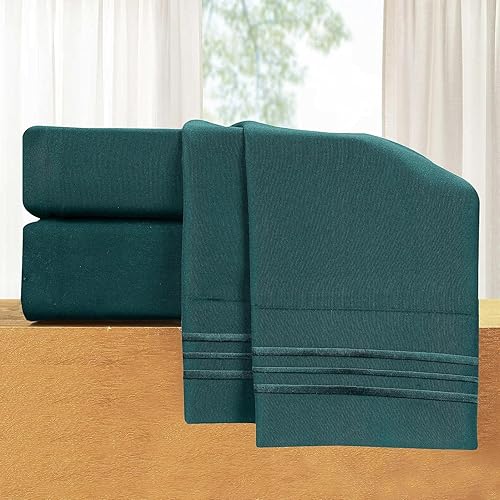 Vista 423 de Elegant Comfort - Juego de sábanas de 3 piezas de lujo de 1500 hilos, calidad egipcia, Microfibra, Blanco, Completo